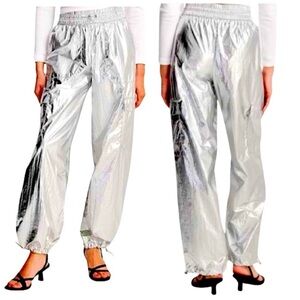 a new day Silver Metallic Jogger Pants XS